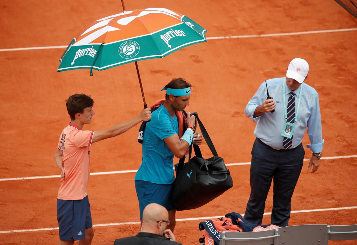 Rafael Nadal vs. Diego Schwartzman, Roland Garros, tenis, lluvia, Reuters
