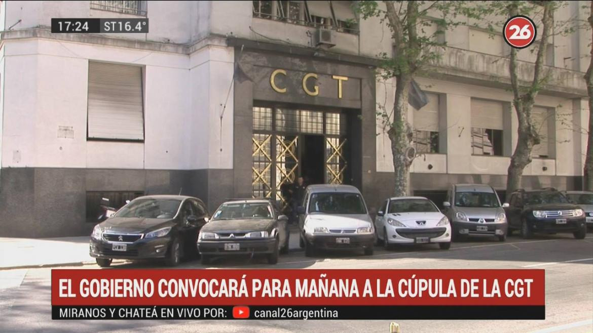 El Gobierno convocará para este jueves a la cúpula de la CGT