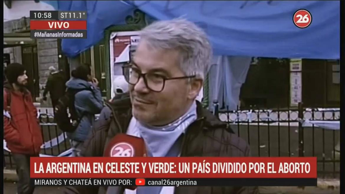 Opiniones en la calle contra el aborto legal (Canal 26)