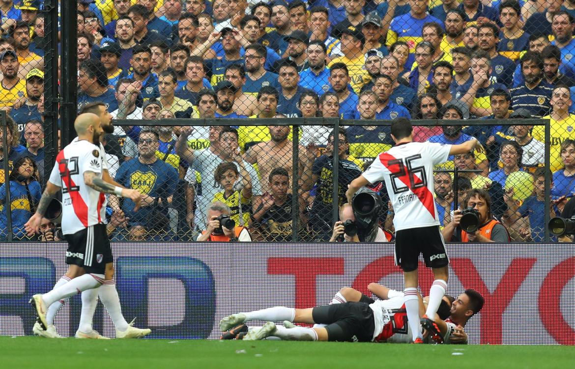 Festejo de River, Superclásico de Copa Libertadores, Superfinal, Boca vs. River, Reuters