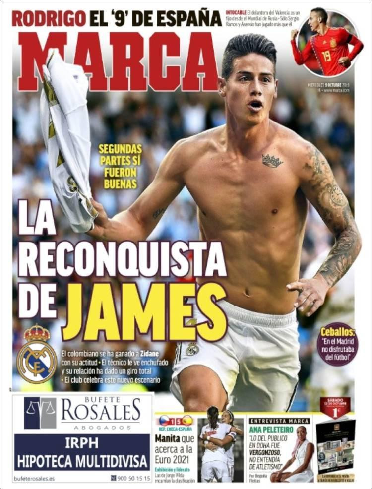 Tapas de diarios, Marca de España, miercoles 09-10-19