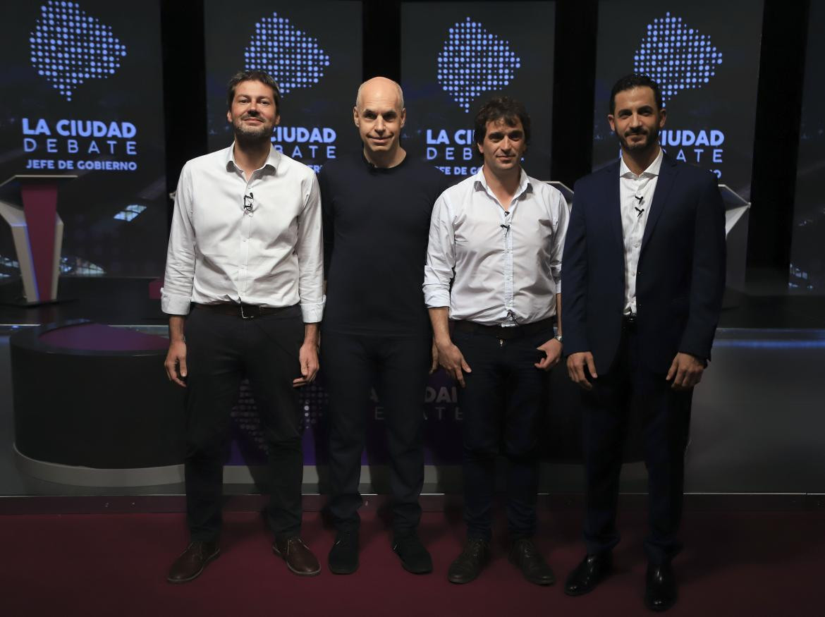 Matías Lammens, Horacio Rodríguez Larreta, Gabriel Solano y Matías Tombolini, Debate elecciones 2019, NA