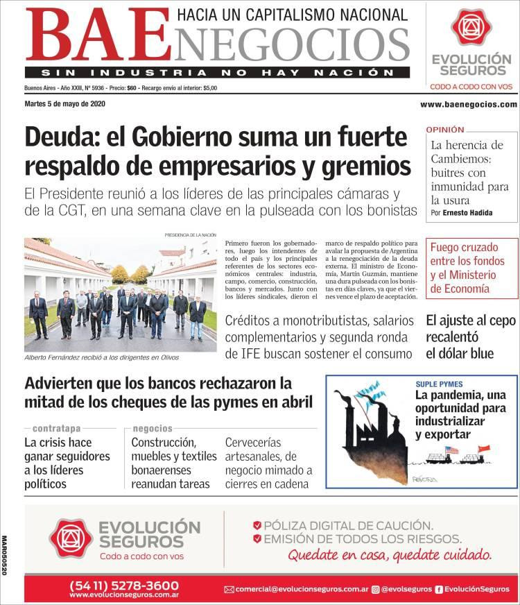 Tapas de diarios, BAE, martes 5 de mayo de 2020