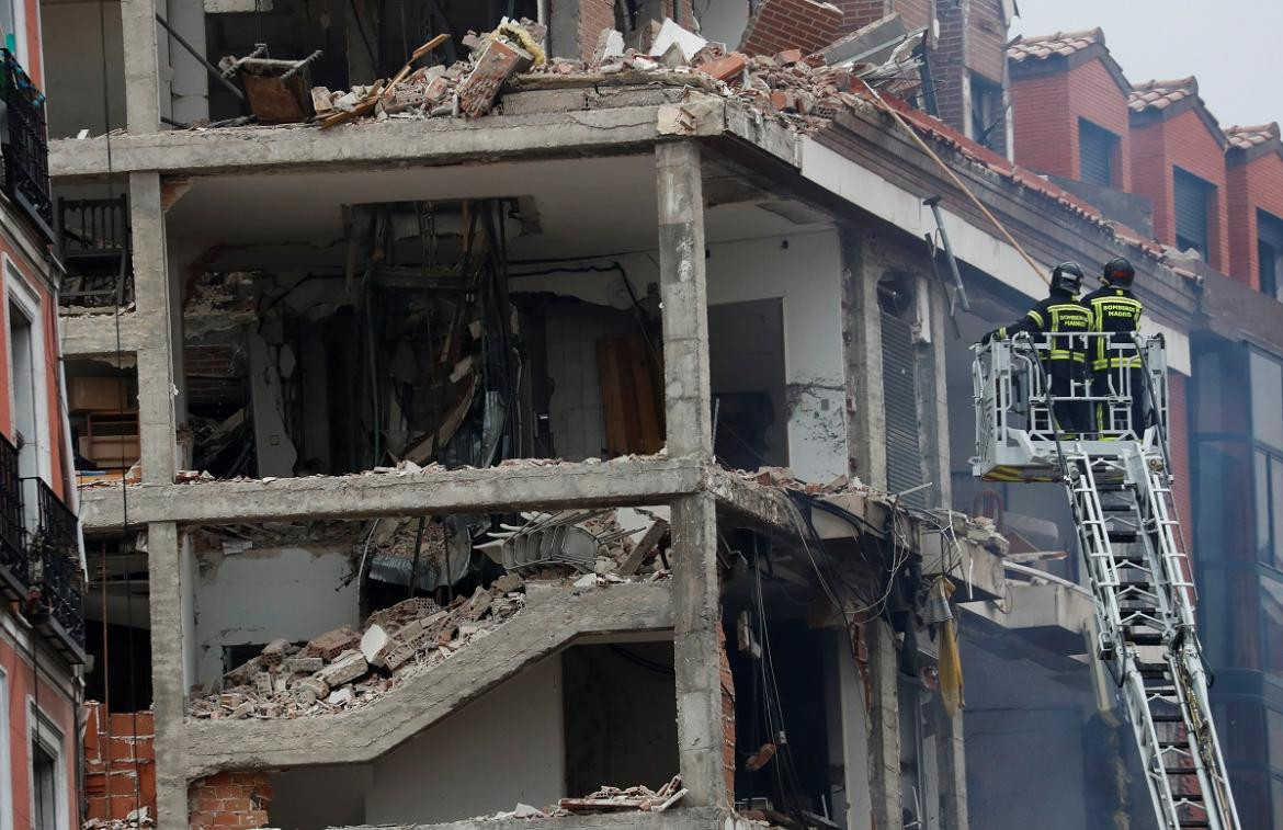 Explosión en España, centro de Madrid, foto Reuters