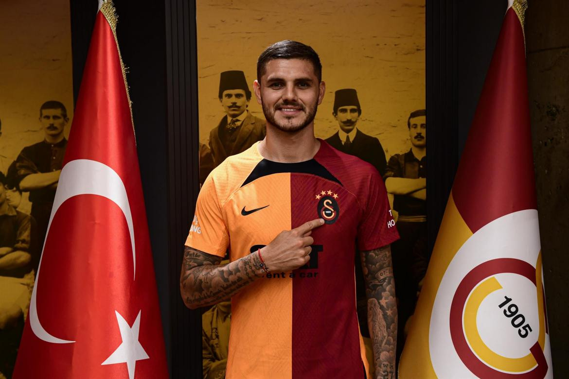 Mauro Icardi con la camiseta del Galatasaray. Foto: EFE.