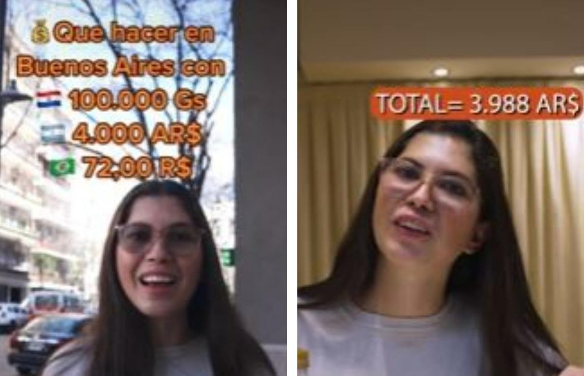 Qué se puede hacer con 100 mil guaraníes en Buenos Aires. Foto: TikTok.
