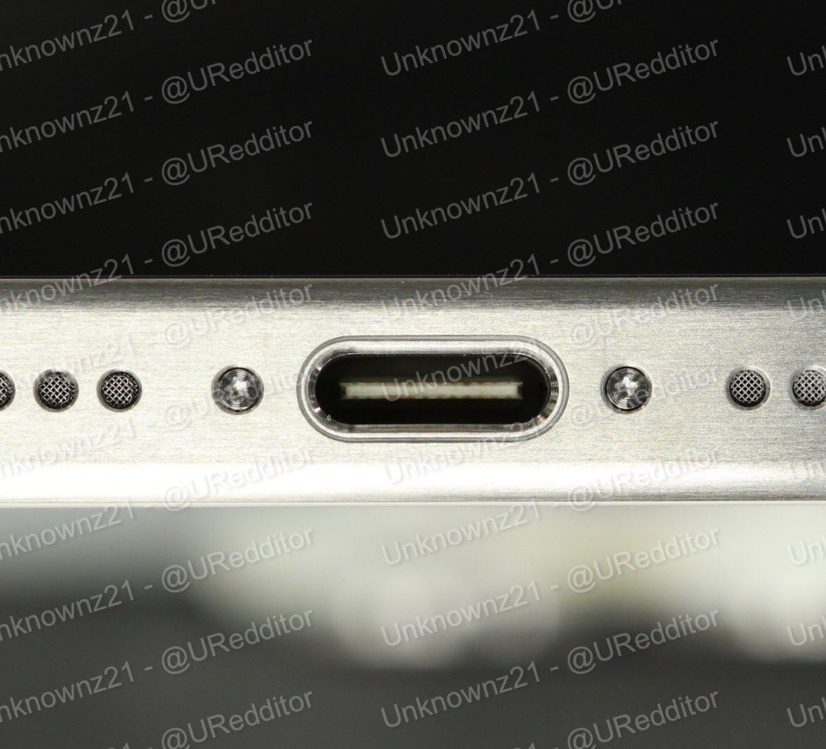 La imagen filtrada del iPhone 15. Foto: Twitter @URedditor.