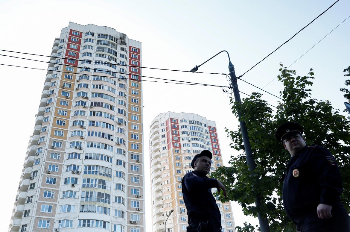 Edificios residenciales atacados en Moscú. Foto: Reuters.