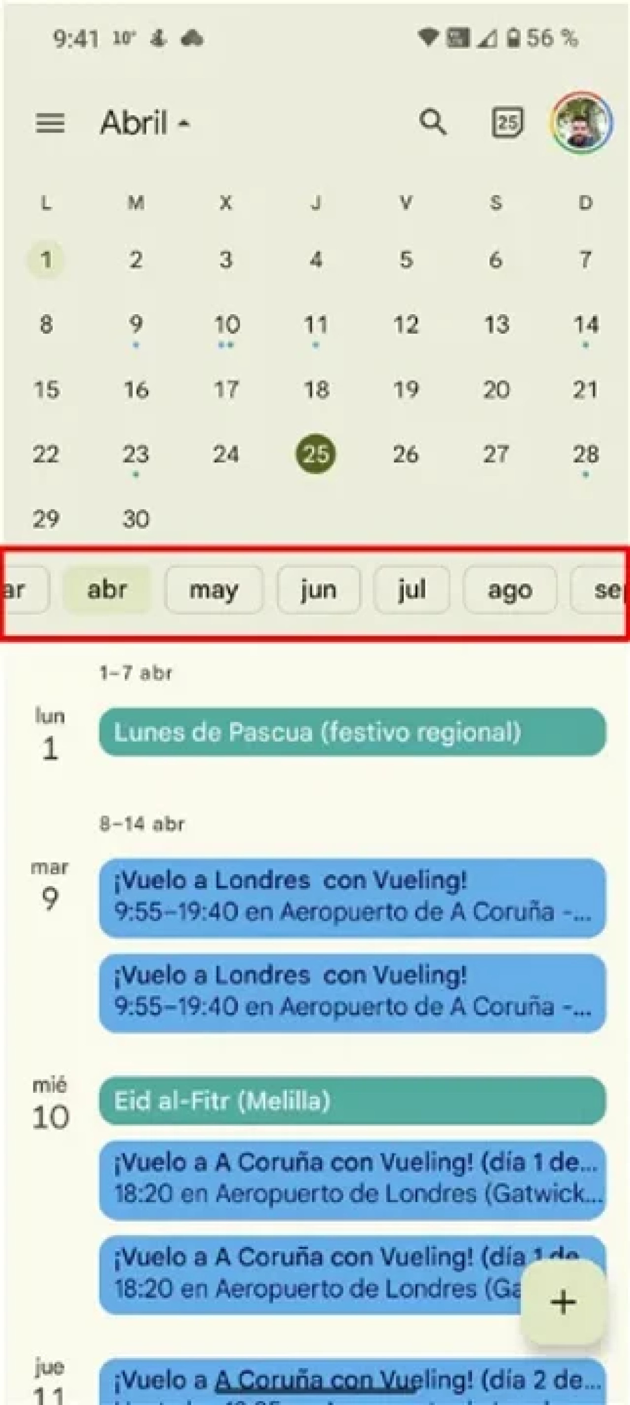 Google Calendar permite crear eventos. Foto: NA.