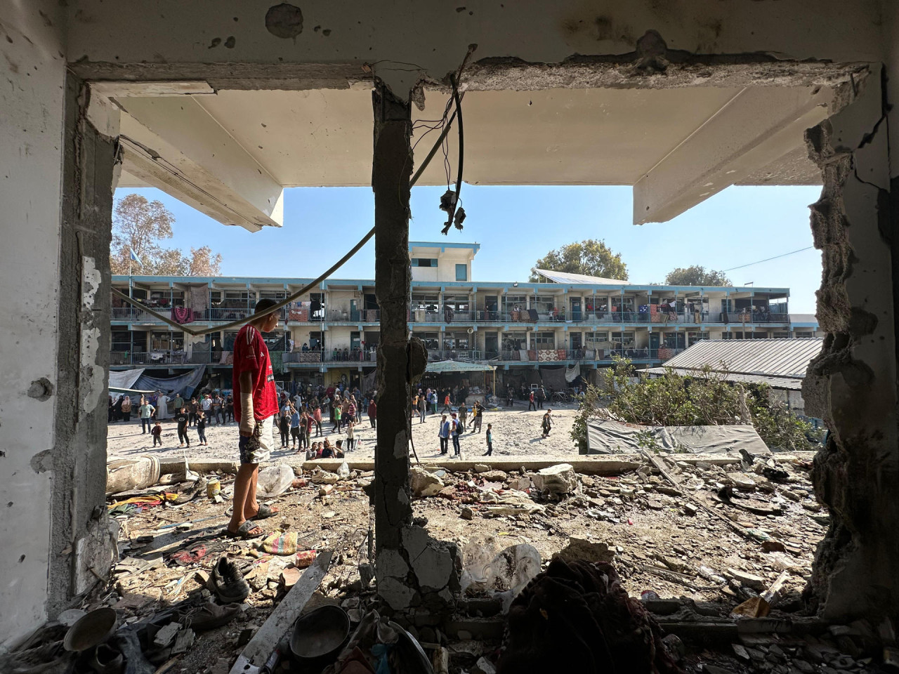 Israel atacó una escuela de la UNRWA. Foto: EFE