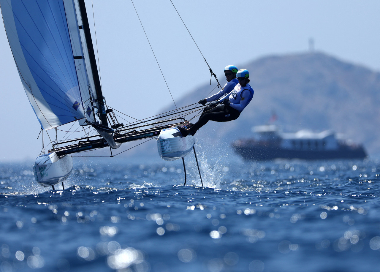 Mateo Majdalani y Eugenia Bosco; Juegos Olímpicos de París 2024. Foto: Reuters.