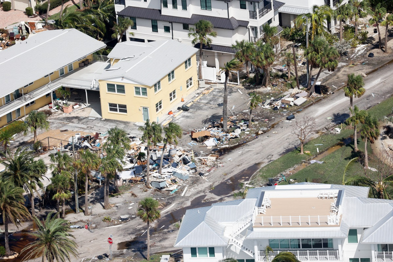 Los destrozos que causó el huracán Milton en Florida. Foto: Reuters.