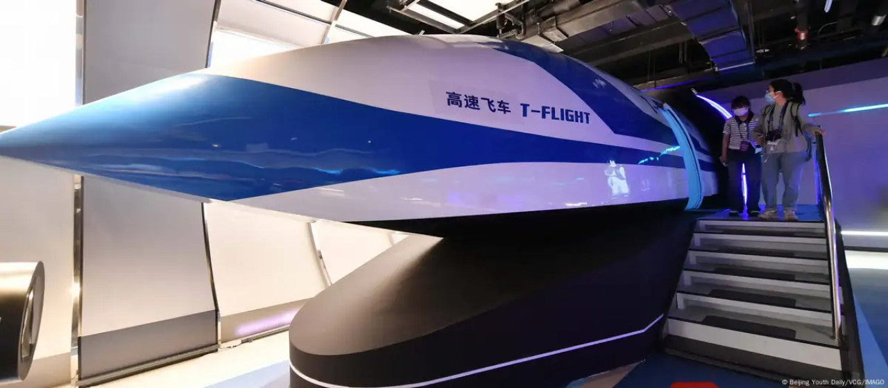 El tren de levitación magnética que alcanza los 1.000 km/h. Foto: Beijing Youth Daily/VCG/IMAGO