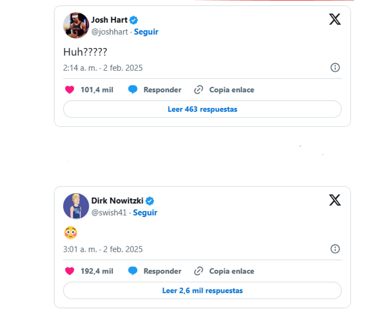 Reacciones al traspaso de Luca Doncic a Los Lakers. Foto: X / captura de pantalla.