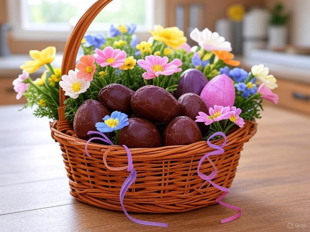 Huevos de pascua caseros. Foto: Grok AI.
