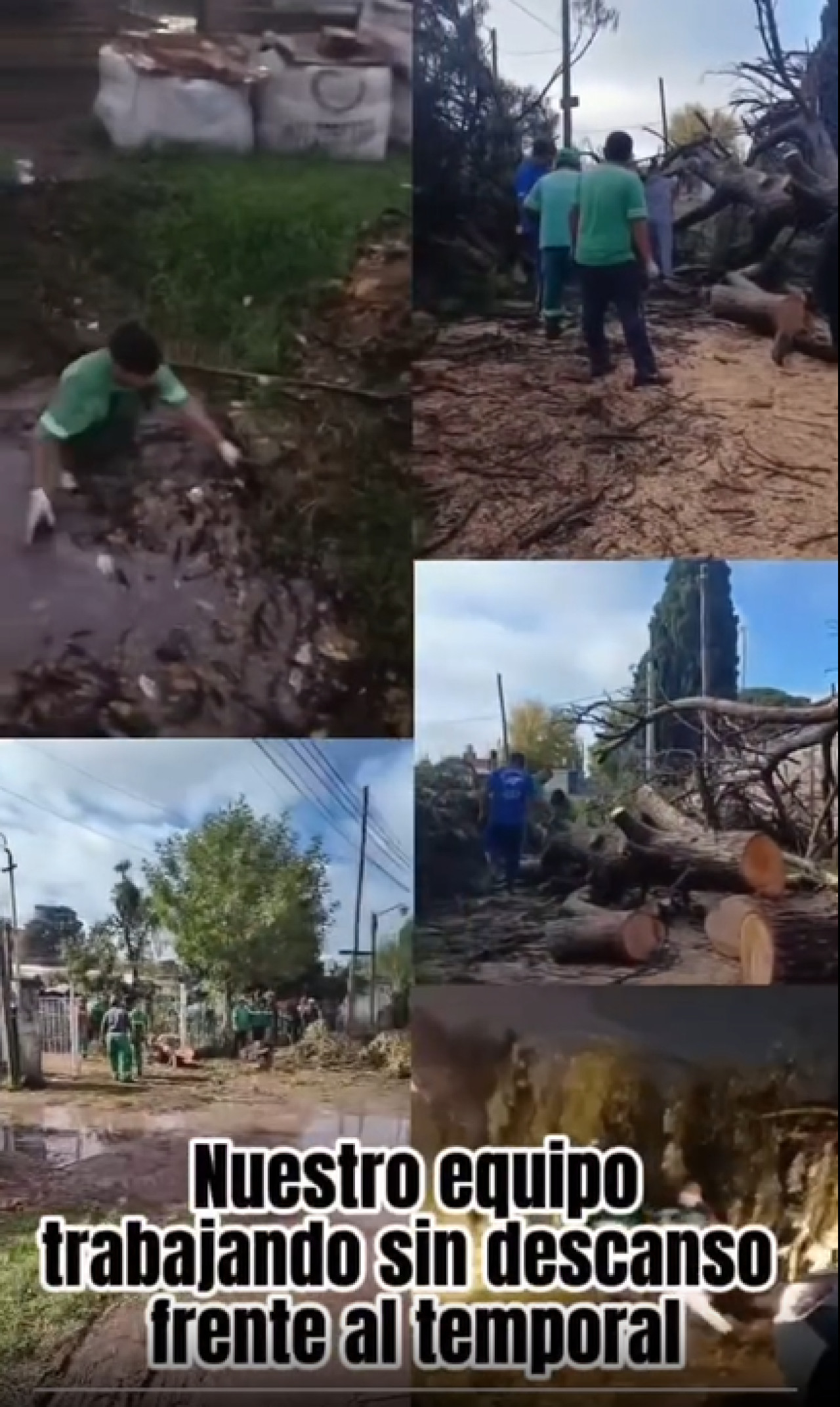 Tareas en Merlo para solucionar problemas tras el temporal.