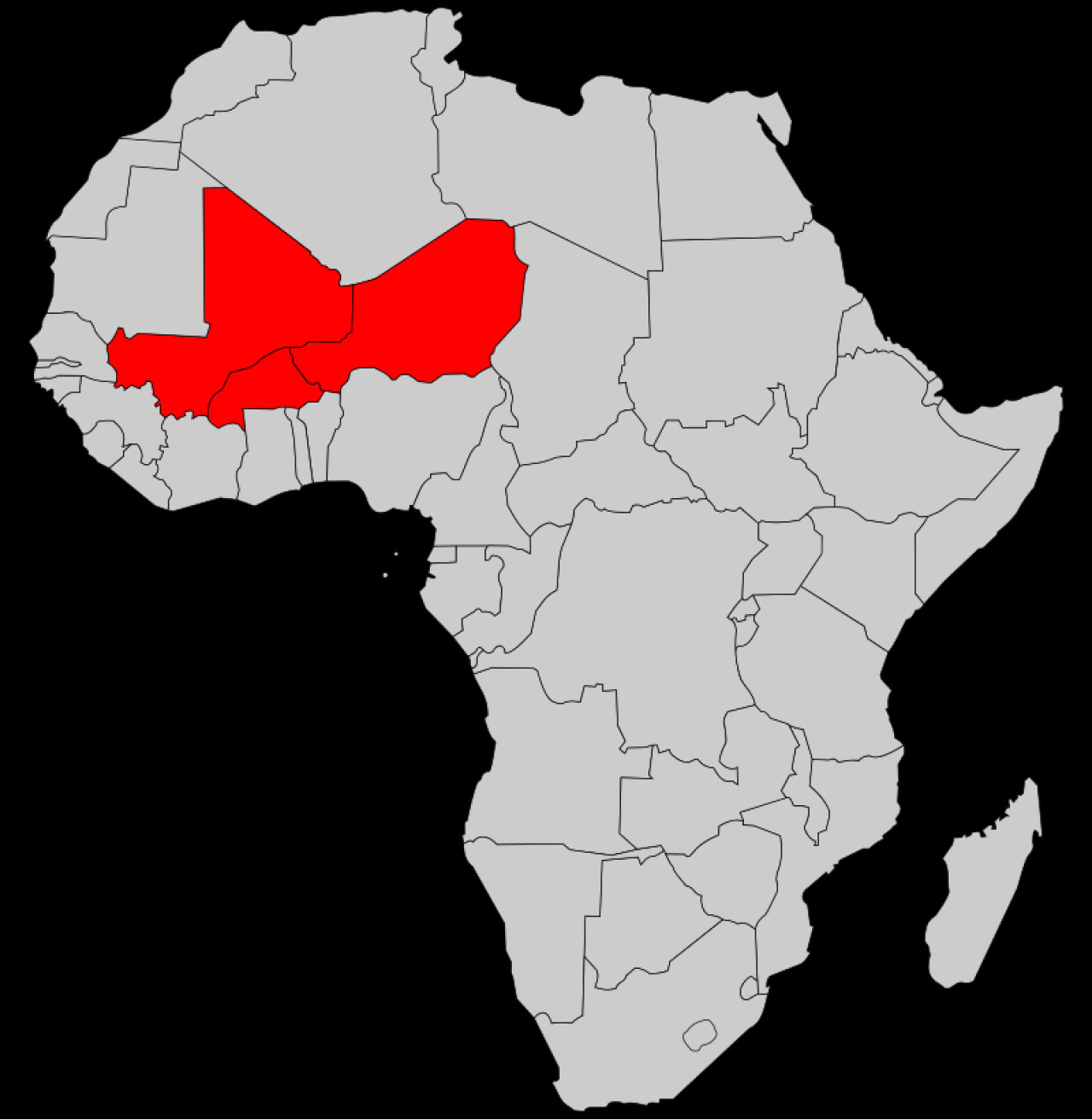 Los tres países miembros de la Alianza de los Estados del Sahel. Foto: Wikipedia.